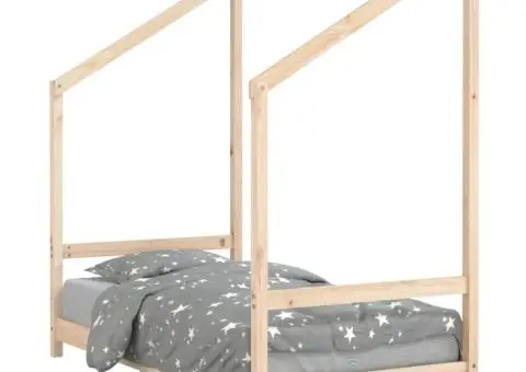 Cadru de pat pentru copii, 80x160 cm, lemn masiv de pin - 2/5