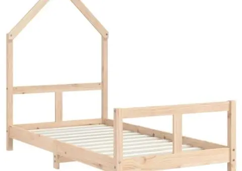 Cadru de pat pentru copii, 80x160 cm, lemn masiv de pin - 3/5