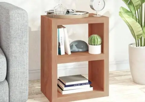 Masă laterală, 45x30x60 cm, lemn masiv de tec - 1/5