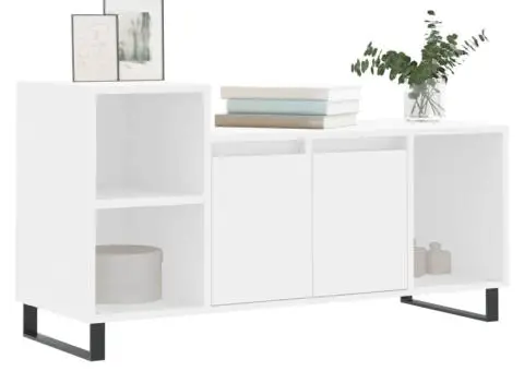 Comodă TV, alb, 100x35x55 cm, lemn prelucrat - 3/5