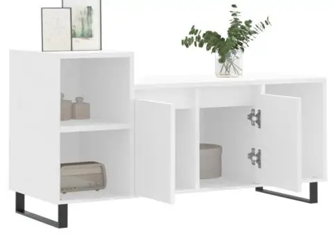 Comodă TV, alb, 100x35x55 cm, lemn prelucrat - 4/5