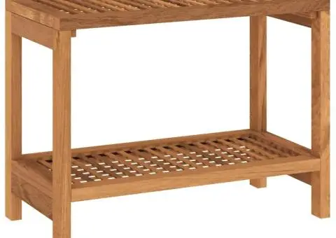 Măsuță laterală de baie, 60x30x45 cm, lemn masiv de tec - 5/5