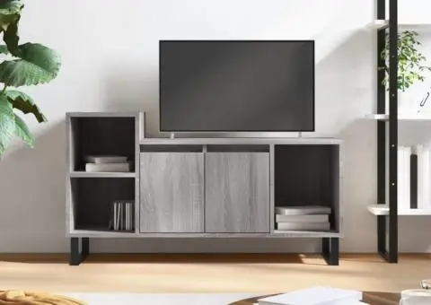 Comodă TV, gri sonoma, 100x35x55 cm, lemn prelucrat - 1/5