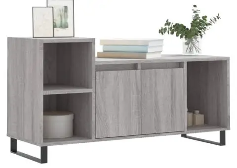 Comodă TV, gri sonoma, 100x35x55 cm, lemn prelucrat - 3/5
