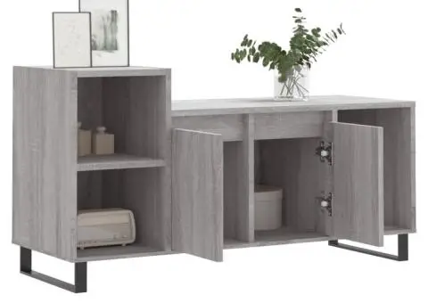 Comodă TV, gri sonoma, 100x35x55 cm, lemn prelucrat - 4/5