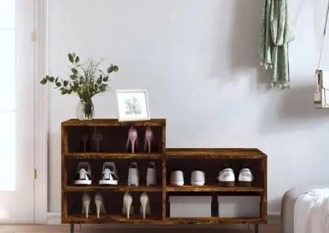 Pantofar, stejar fumuriu, 102x36x60 cm, lemn prelucrat - 1/3