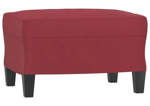 Fotoliu canapea cu taburet, roșu vin, 60 cm, piele ecologică - 5/5