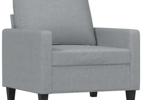 Fotoliu canapea cu taburet, gri deschis, 60 cm, textil - 4/5