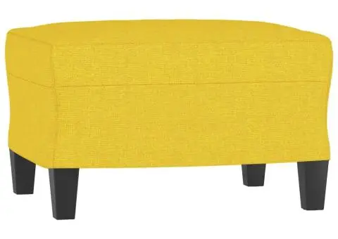 Fotoliu canapea cu taburet, galben deschis, 60 cm, textil - 5/5