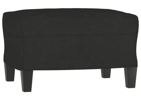 Canapea cu 3 locuri cu taburet, negru, 180 cm, material textil - 5/5