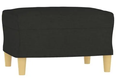 Fotoliu canapea cu taburet, negru, 60 cm, material textil - 5/5