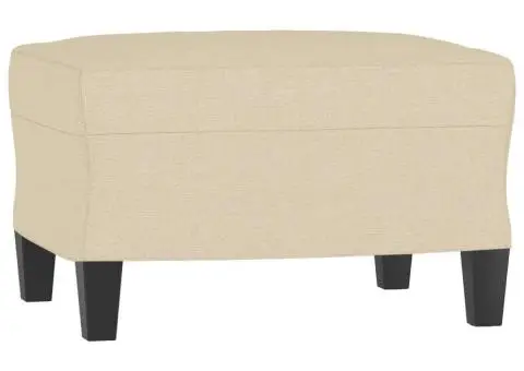 Fotoliu canapea cu taburet, crem, 60 cm, material textil - 5/5