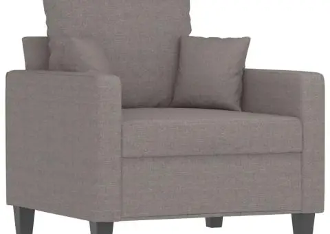 Fotoliu canapea cu taburet, taupe, 60 cm, material textil - 4/5