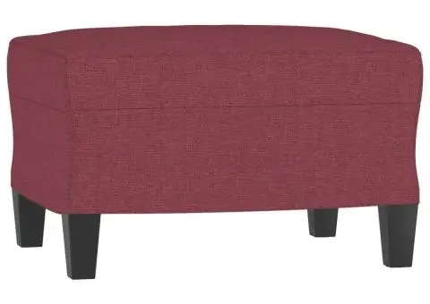 Canapea cu 3 locuri și taburet, roșu vin, 180 cm, textil - 5/5