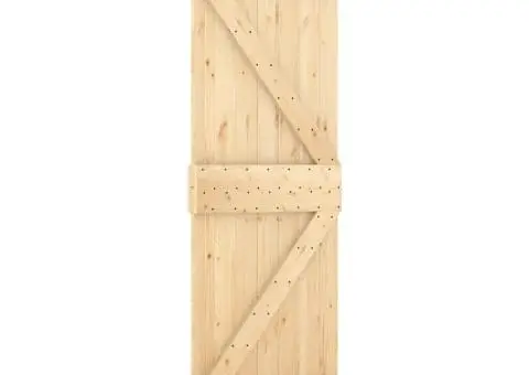 Ușă glisantă cu set de feronerie 70x210 cm, lemn masiv de pin - 3/5