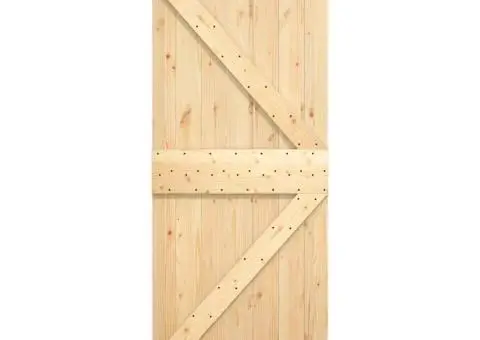 Ușă glisantă cu set de feronerie 70x210 cm, lemn masiv de pin - 4/5