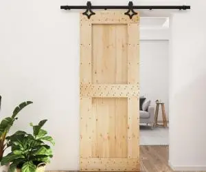 vidaXL Ușă glisantă cu set de feronerie 80x210 cm, lemn masiv de pin