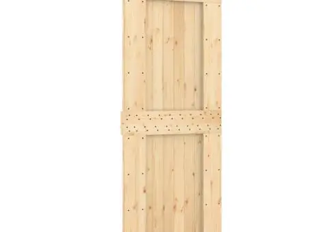 Ușă glisantă cu set de feronerie 80x210 cm, lemn masiv de pin - 2/5