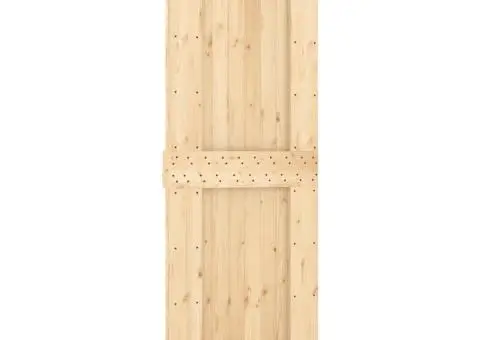 Ușă glisantă cu set de feronerie 80x210 cm, lemn masiv de pin - 3/5