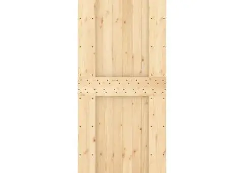 Ușă glisantă cu set de feronerie 80x210 cm, lemn masiv de pin - 4/5