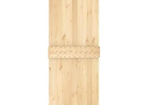 Ușă glisantă cu set de feronerie 85x210 cm, lemn masiv de pin - 5/5