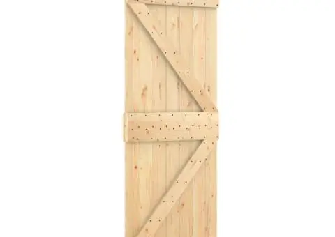 Ușă glisantă cu set de feronerie 70x210 cm, lemn masiv de pin - 2/5