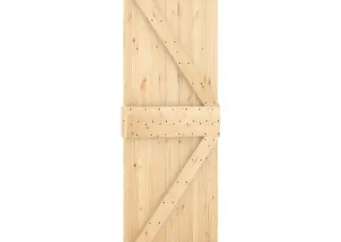 Ușă glisantă cu set de feronerie 70x210 cm, lemn masiv de pin - 3/5