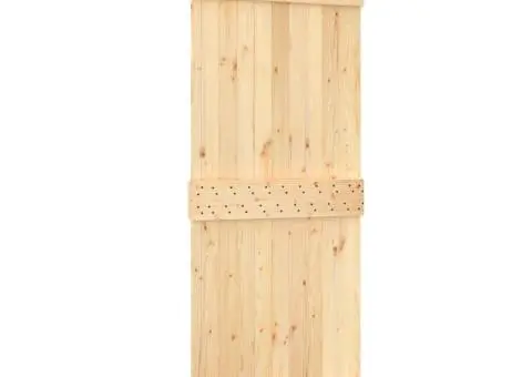 Ușă glisantă cu set de feronerie 85x210 cm, lemn masiv de pin - 2/5