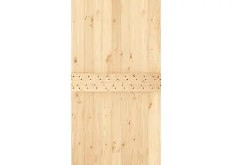 Ușă glisantă cu set de feronerie 85x210 cm, lemn masiv de pin - 4/5