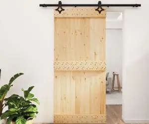 vidaXL Ușă glisantă cu set de feronerie 95x210 cm, lemn masiv de pin