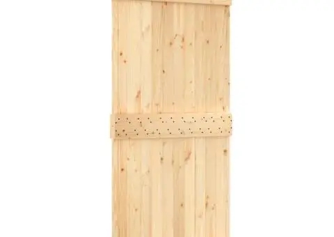 Ușă glisantă cu set de feronerie 95x210 cm, lemn masiv de pin - 2/5