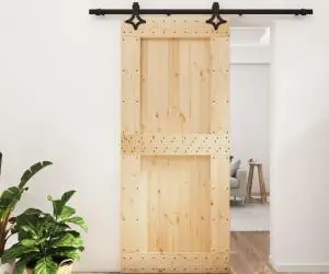 vidaXL Ușă glisantă cu set feronerie, 90x210 cm, lemn masiv de pin