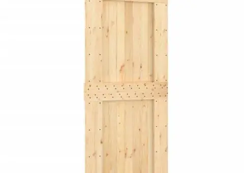 Ușă glisantă cu set feronerie, 90x210 cm, lemn masiv de pin - 2/5