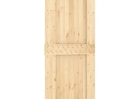 Ușă glisantă cu set feronerie, 90x210 cm, lemn masiv de pin - 3/5