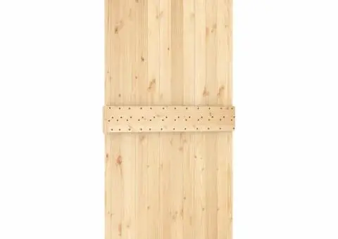 Ușă glisantă cu set de feronerie 95x210 cm, lemn masiv de pin - 5/5