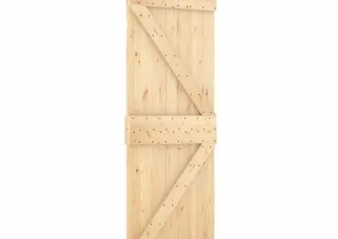 Ușă glisantă cu set de feronerie 70x210 cm, lemn masiv de pin - 2/5