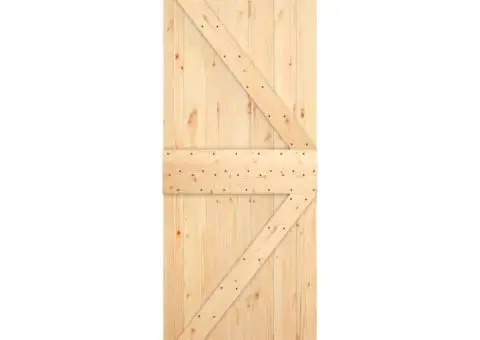 Ușă glisantă cu set de feronerie 70x210 cm, lemn masiv de pin - 4/5