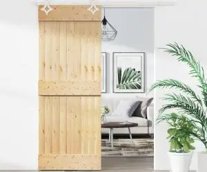 vidaXL Ușă glisantă cu set de feronerie 80x210 cm, lemn masiv de pin