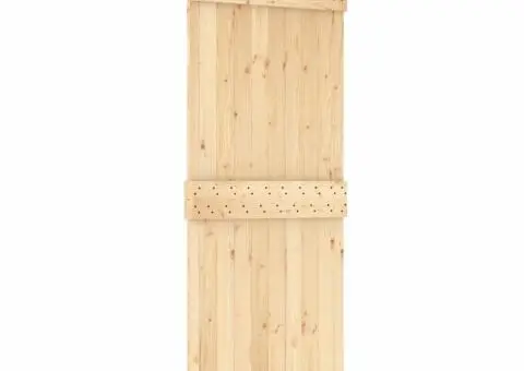 Ușă glisantă cu set de feronerie 80x210 cm, lemn masiv de pin - 2/5