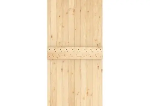 Ușă glisantă cu set de feronerie 80x210 cm, lemn masiv de pin - 4/5