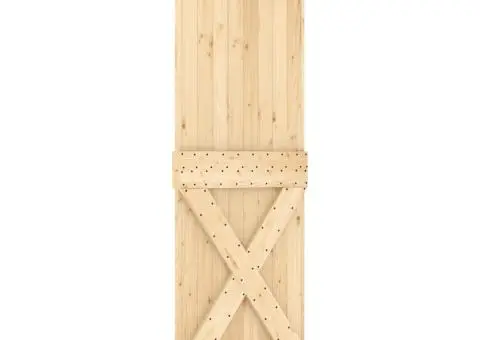 Ușă glisantă cu set de feronerie 70x210 cm, lemn masiv de pin - 3/5