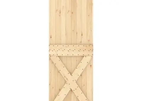 Ușă glisantă cu set de feronerie 70x210 cm, lemn masiv de pin - 4/5