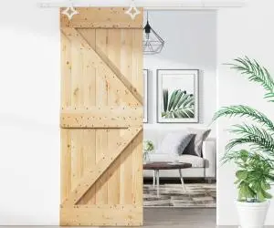 vidaXL Ușă glisantă cu set de feronerie 85x210 cm, lemn masiv de pin
