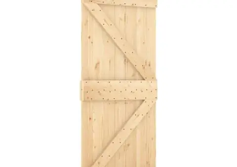 Ușă glisantă cu set de feronerie 85x210 cm, lemn masiv de pin - 2/5