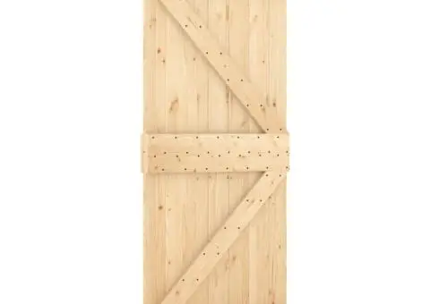 Ușă glisantă cu set de feronerie 85x210 cm, lemn masiv de pin - 3/5