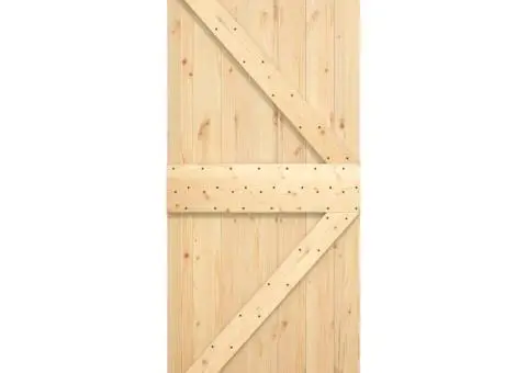 Ușă glisantă cu set de feronerie 85x210 cm, lemn masiv de pin - 4/5