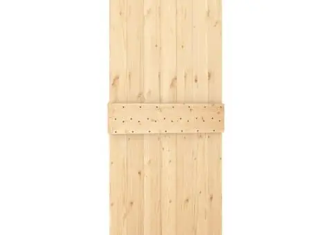 Ușă glisantă cu set de feronerie 85x210 cm, lemn masiv de pin - 5/5