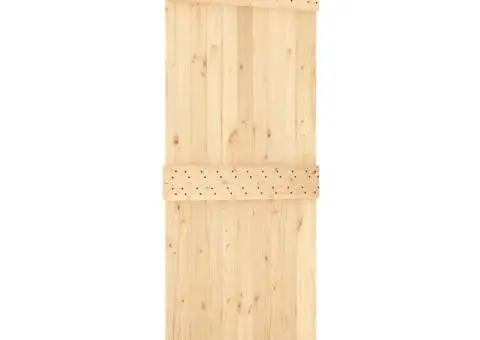 Ușă glisantă cu set de feronerie 85x210 cm, lemn masiv de pin - 2/5