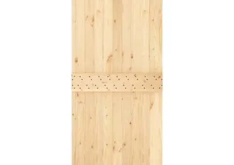 Ușă glisantă cu set de feronerie 85x210 cm, lemn masiv de pin - 4/5