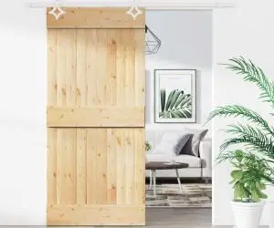 vidaXL Ușă glisantă cu set de feronerie 95x210 cm, lemn masiv de pin